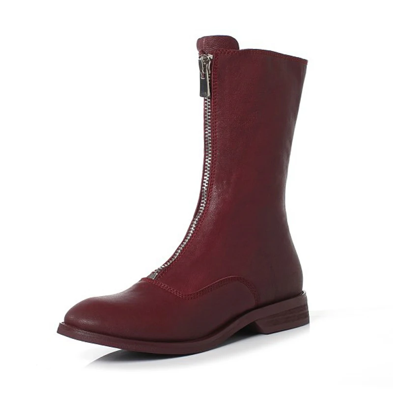 

RUIYEE ladies winter boots fashion boots Martin boots women's boots sheepskin boots 2018 new plus velvet leather boots