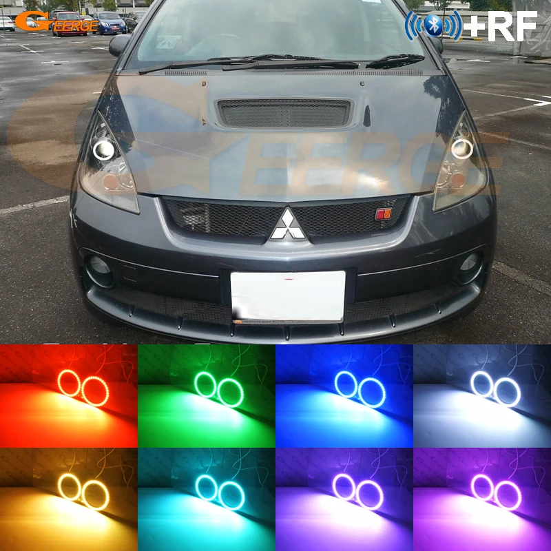 Для mitsubishi colt версия R 2006 2007 2008 RF Bluetooth контроллер многоцветный ультра яркий RGB светодиодный ангельские глазки Halo Ring kit