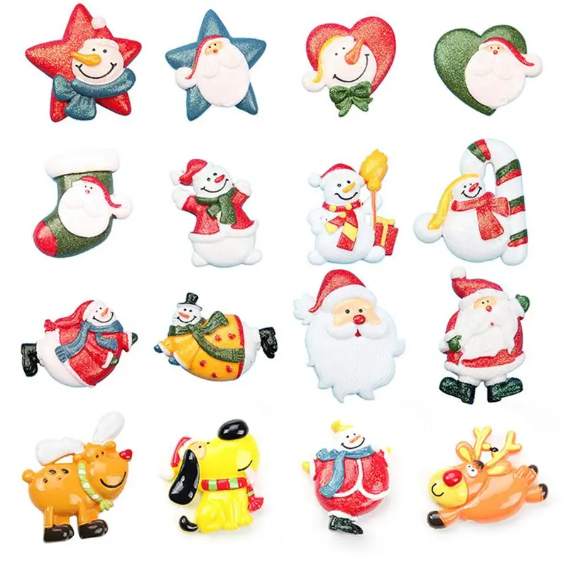 

DIY Christmas Refrigerator Sticker Handmade Environmentally Friend Resin Mobile Phone Shell Sticker Cute Cartoon Without Magnet