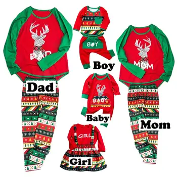 

2020 New Whole Family Christmas Matching Outfits Families Pjs Pajama Set Adult Women Kids Sleepwear Nightwear Clothing Set