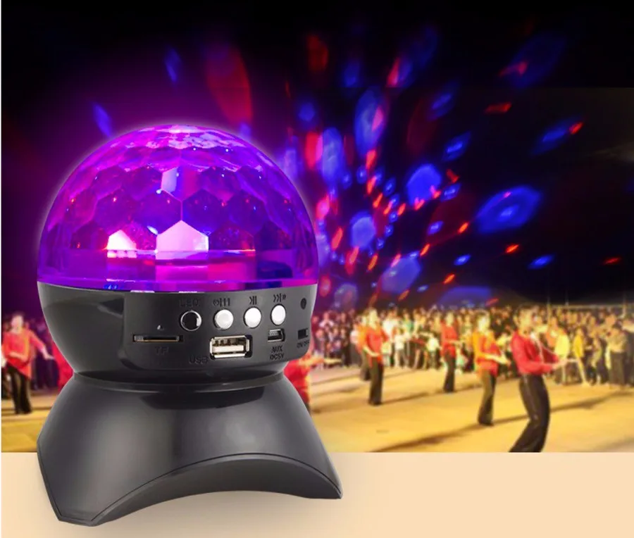 

Colorful LED Stage Light TF Card FM Radio Disco Party bluetooth Speaker Portable Bluetooth Stage Light Speaker