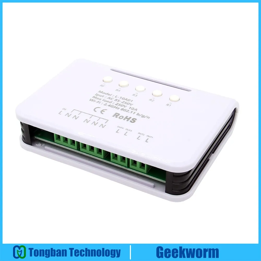 

85V-250V 4CH-WiFi Smart Switch Wifi Wireless Multi-channel Remote Control Switch For Smart Home Support Alex /Google Home