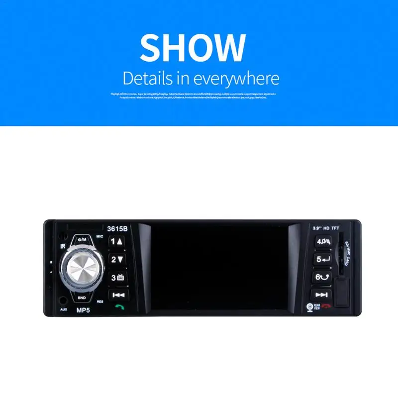 

3.9 Inch Screen Bluetooth V2.0 Reversing Version Car MP5 Car Player Bluetooth Function Support Hands-free Calls Car Accessories