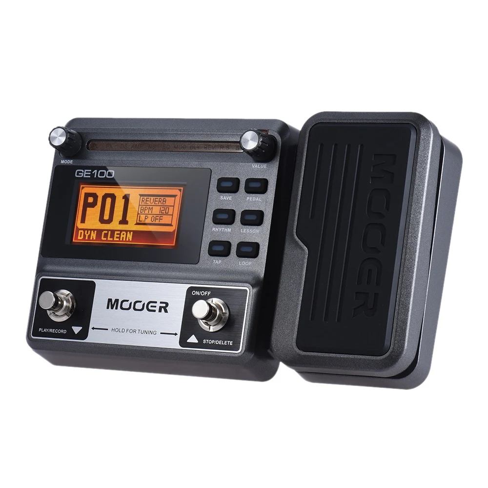 

MOOER GE100 Guitar Effect Pedal Multi-Effects Processor Guitar Pedal With 180 Seconds Loop Recording 60 Effect Types LCD Displ