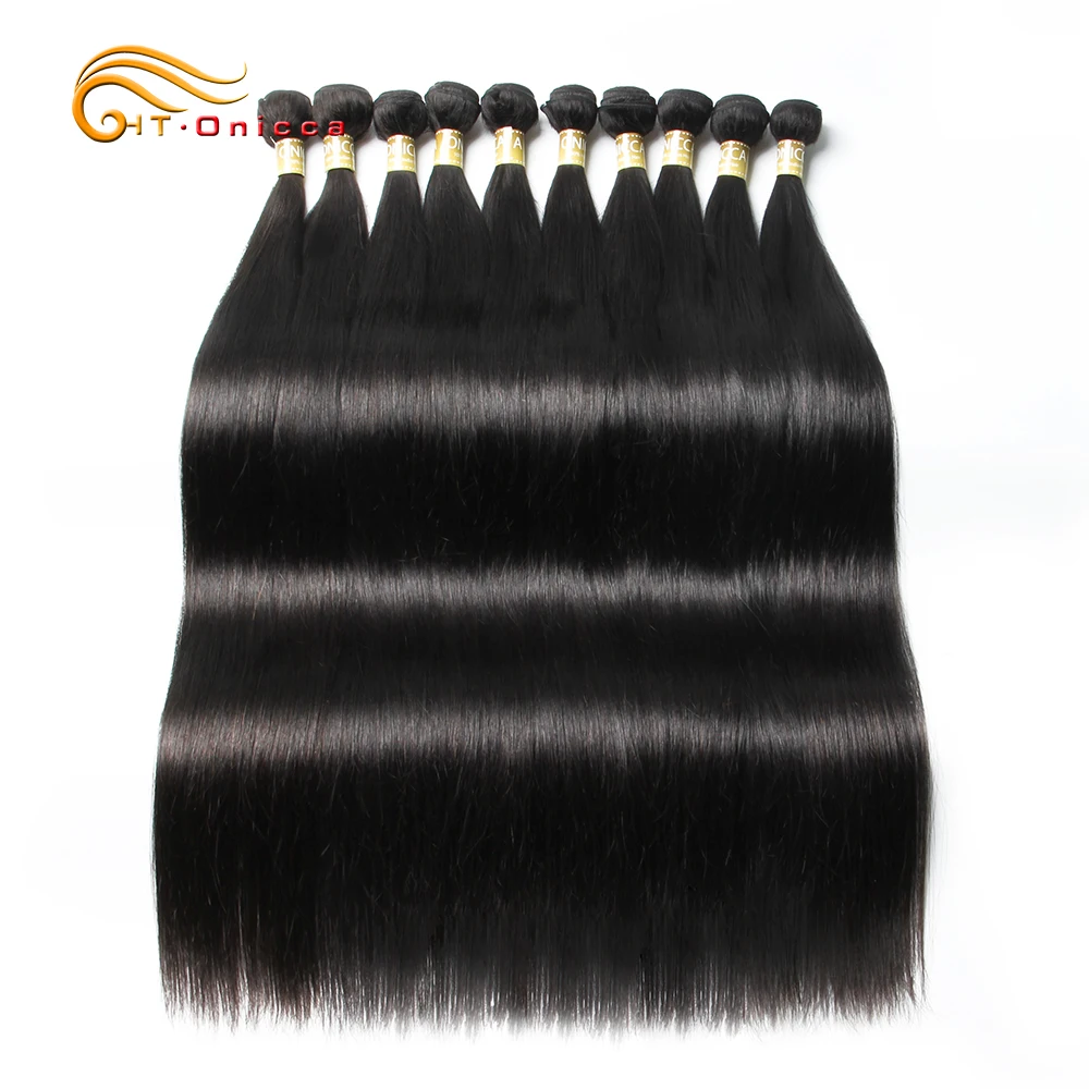 Straight Human Hair Bundles Brazilian Hair Weave Bundles 1/3/4 PCS Double Weft Non Remy Human Hair Extensions Natural Color Straight Human Hair Bundles Brazilian Hair Weave Bundles 1/3/4 PCS Double Weft Non Remy Human Hair Extensions Natural Color