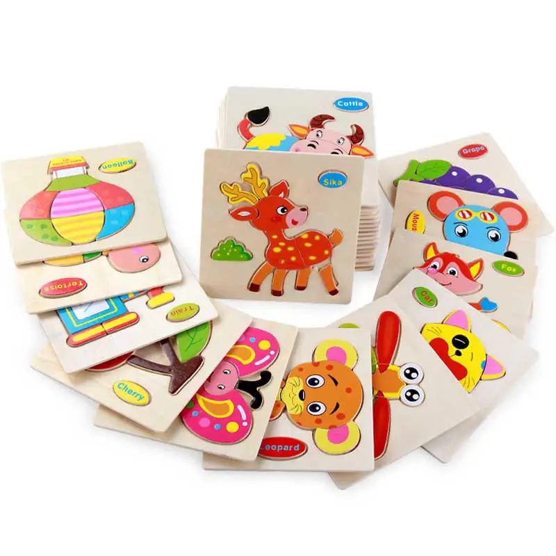 Balleenshiny деревянные головоломки детские игрушки милый мультфильм животных Дети образовательный мозговой тизер детская танграмма паззл в форме подарки