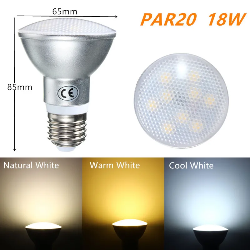 

AC220V 9W/12W/15W/18W E27 PAR20 PAR30 PAR38 Waterproof IP65 LED Spot Light Bulb Lamp Indoor Lighting Dimmable