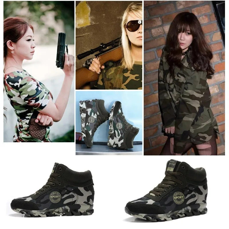 Camoflage/женские кроссовки на платформе VIGOR дышащие увеличивающие рост каблуке
