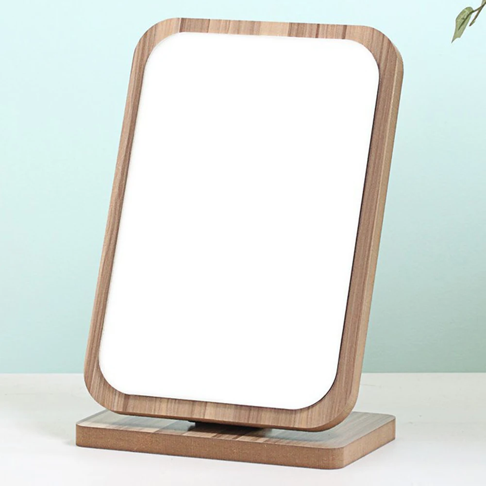 

Cosmetic Pocket Makeup Wooden Cute Compact Small Rotation 360 Degree Adjustable Angle Desktop Mirror Foldable Portable Table