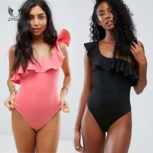 ZPDWT гофрированное платье Монокини сплошной цельный купальник купальный костюм с оборками купальный костюм для женщин купальник на одно плечо пляжная одежда трикини