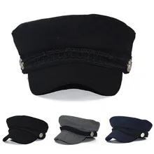 Новые зимние женские шапки во французском стиле, шерстяные береты, шапки Baker's Boy, Женская Бейсболка, черная, серая кепка с козырьком, Casquette