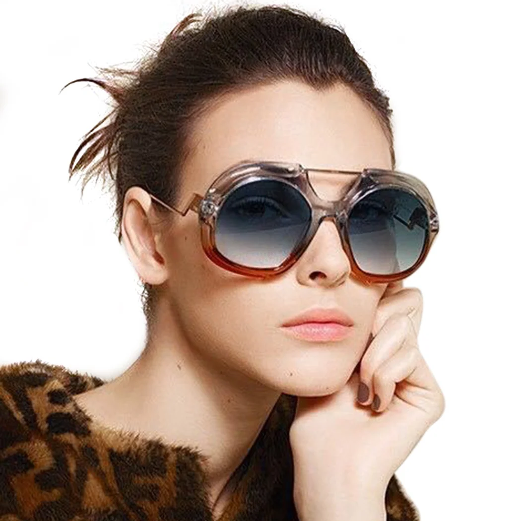 2019 New Oversized Sunglasses Women Fashion Big Frame Gradient Sun ...