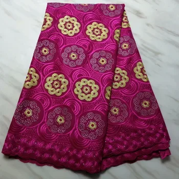 

Swiss Voile Lace Embroidered 2019 African Lace Fabric With Stones/Beaded Swiss Voile Cotton Lace Fabric For Nigerian Clothes 5yd