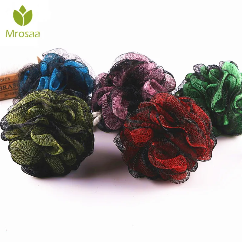 

Mrosaa Rich Bubble Bath Ball Mesh Exfoliating Shower Pouf Bath Sponge Body Cleaning Washing Shower Bath Flower Bathroom Products