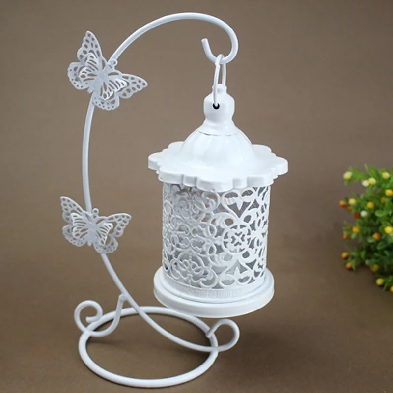 

European Wrought Iron Hollow Candlestick Creative Butterfly Hook 2018 New Home Daily Crafts Decorative Ornaments