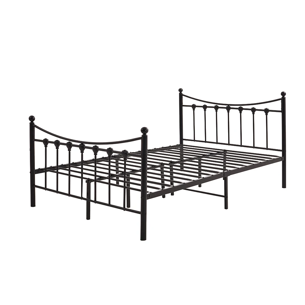  Panana Sturdy 4ft6 Double /4ft6 small Metal Frame Ins style Black Bedstead Slatted Base Bedroom Fur - 32984011465