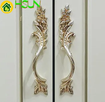 

3" 3.75" Shabby Chic Pair Cabinet Handles Antique Silver Brass Dresser Pulls Drawer Pull Handles Ornate French Door Handles