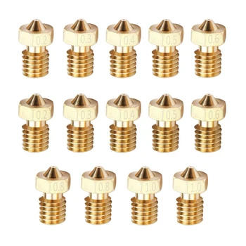 

14PCS M6 3D Printer 0.2mm 0.3mm 0.4mm 0.5mm 0.6mm 0.8mm 1.0mm Extruder Brass Nozzle Print Head for E3D Makerbot (2pcs/each siz