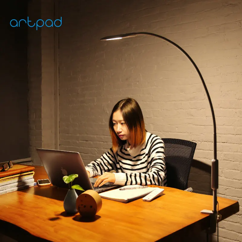  Artpad Eye Protection Long Arm Clip-on Lamp 360 Rotatable Gooseneck Touch Dimmer Work Bedroom Deskt - 32979723632