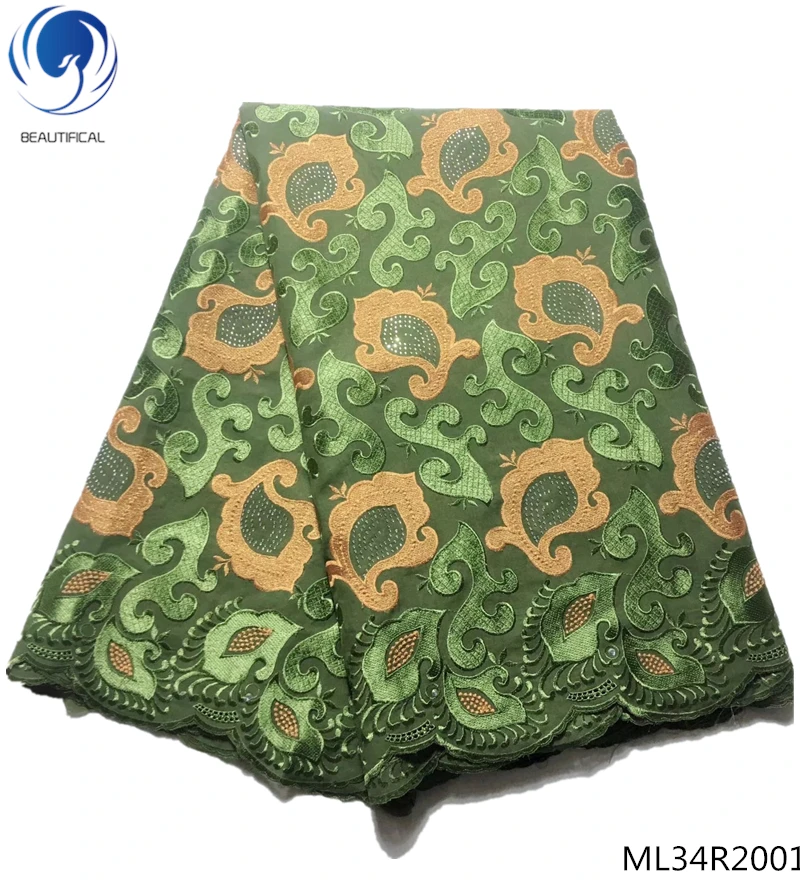 

BEAUTIFICAL african cotton swiss lace fabric dry lace 2019 embroidery nigerian voile swiss fabric lace ML34R20