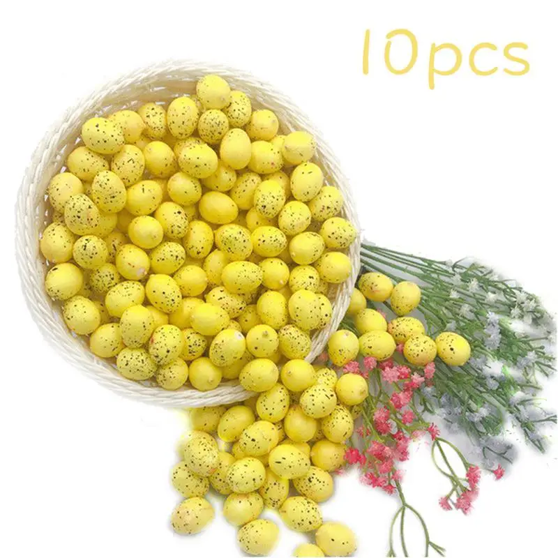 

10Pcs Easter Egg Toy Simulated Foam Bird Egg Colorful Bubble Quail DIY Artificial Painted Home Decoration Funny toys for Childre