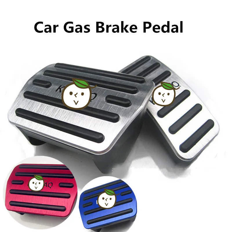 

Aluminum Alloy Car Accelerator Fuel Gas Brake Pedal Clutch Pedal AT For Skoda kodiaq 2016 2017 2018 Accelerator Cover Foot Pedal