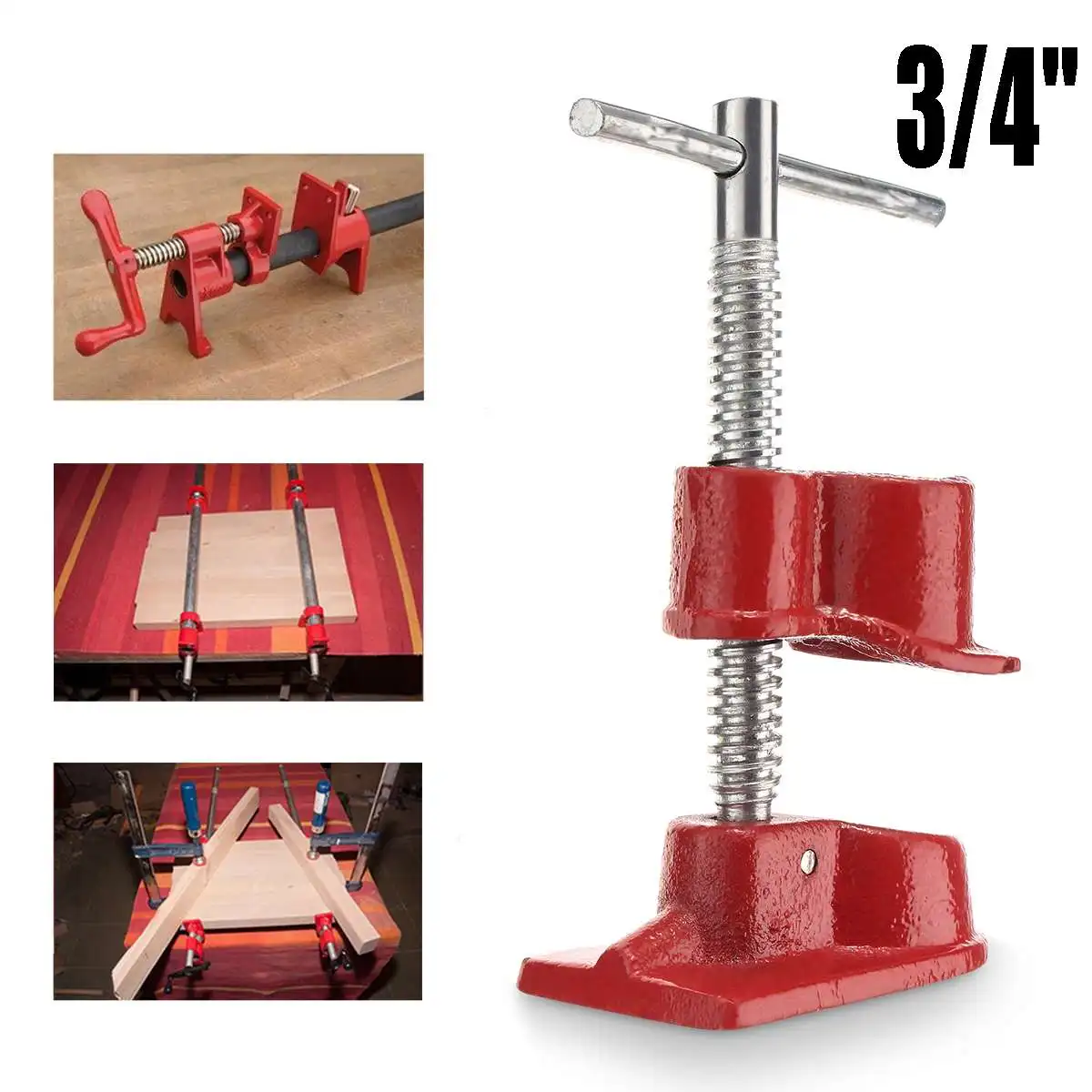 

1/2 Inch 3/4 Inch Iron Wood Gluing Pipe Clamp Clip Set Heavy T Handle Profesional Woodworking Carpenter Tool