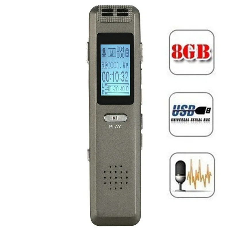

V22 Digital Audio Recorder 8G Voice Activated Recording Recorder Usb Long Battery Life Stereo Protable Music Mp3 Player