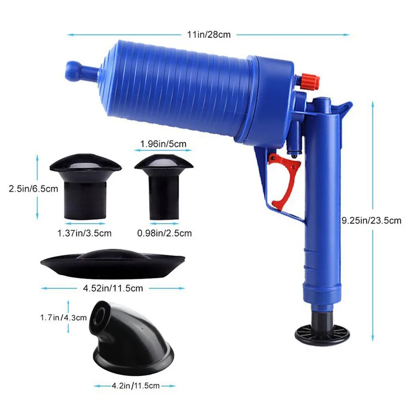Air Power Drain Blaster gun High Pressure Powerful Manual sink Plunger Opener cleaner pump for Bath