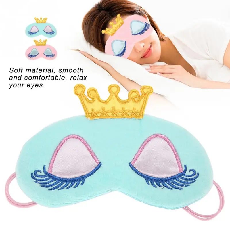 

Cute Crown Sleeping Eye Mask Nap Eye Sleep Cover Shade Eye Patch Women Men Soft Blindfold Travel Cartoon Eyepatch Eyeshade Gift
