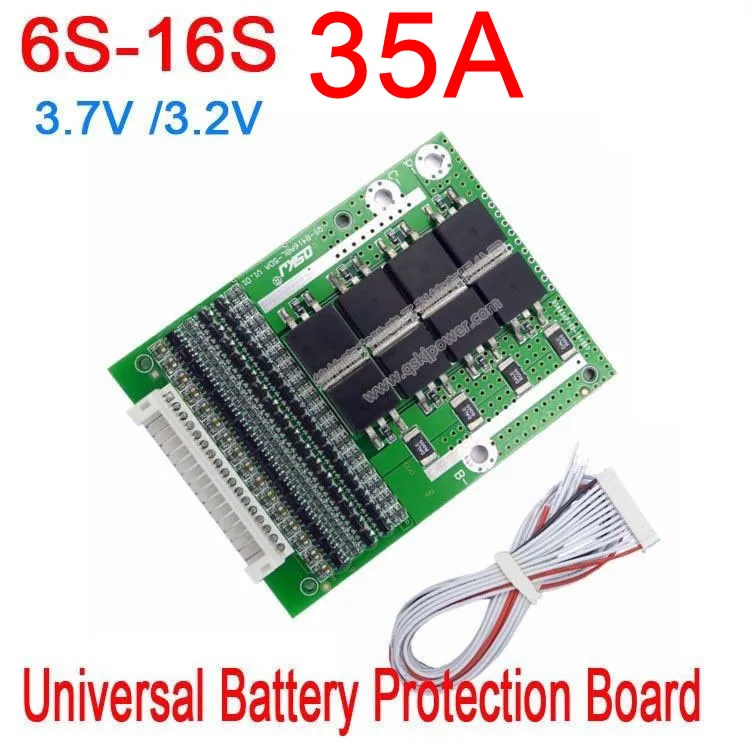 

DYKB 6S-16S 35A BMS LiFePO4 Li-ion lithium battery protection Board 24V 36V 48V 60V 7S 8S 10S 12S 13S batteries electrical tool