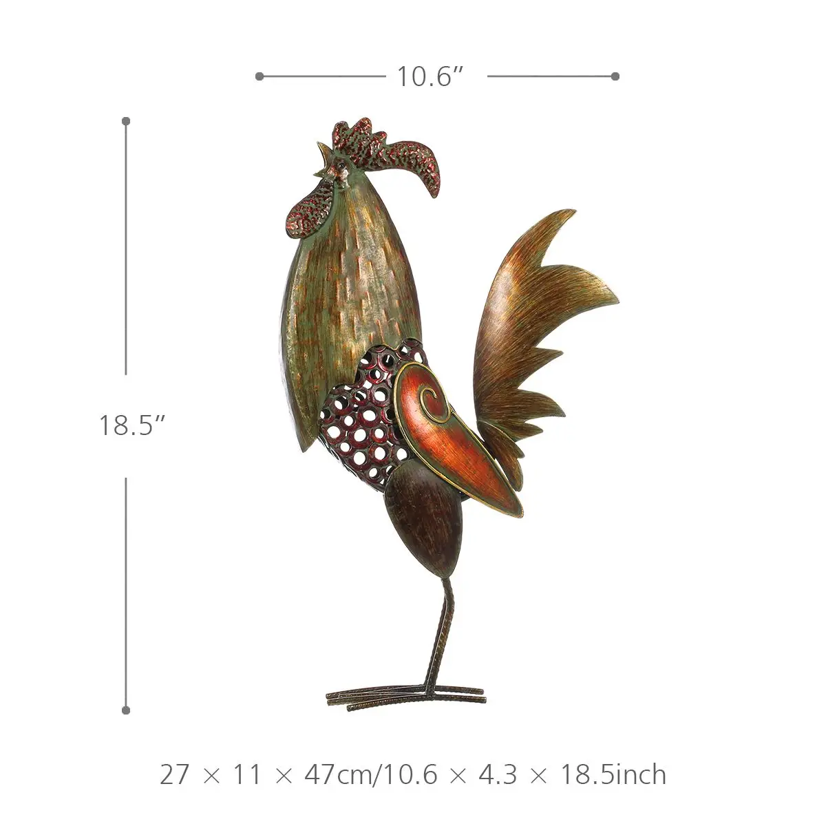 Tooarts Железный петух домашний декор железный подарок ручной работы животный орнамент фигурка животного винтажный домашний Декор подарок на год