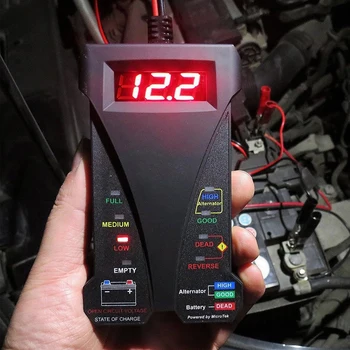 

12V Car Vehicle Digital Battery Tester Analyzer LED Auto Diagnostic Tool Cars Maintenance Accessory 3 Character Digital Display