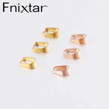 

Fnixtar 100Pcs 3*7mm Gold Rose Gold Color Stainless Steel Pendant Clips Clasps DIY Pinch Clip Bail Connector Jewelry Findings