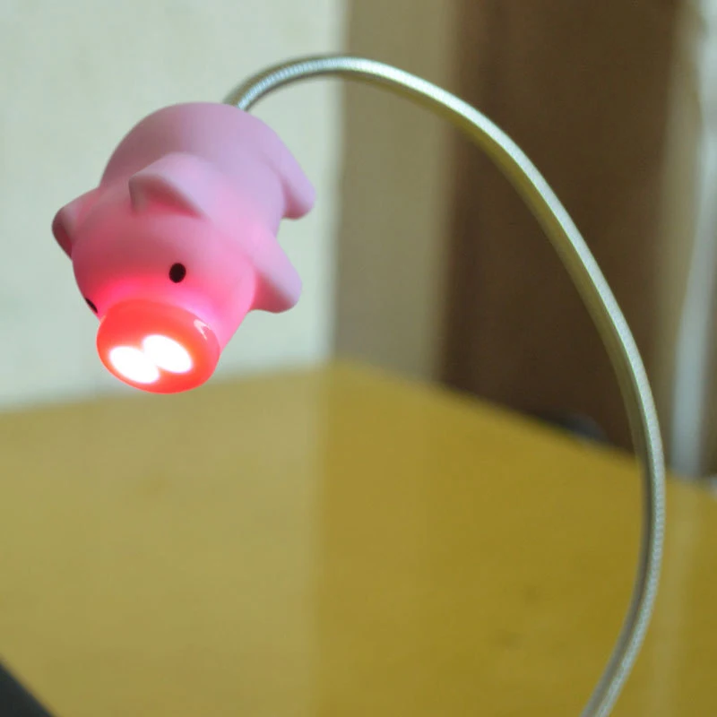 Konesky светодиодный мини Милая Розовая свинка гибкая USB лампа портативный супер