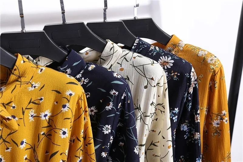 Осеннее платье с цветочным принтом шифоновое праздничное Vestido Mujer корейское