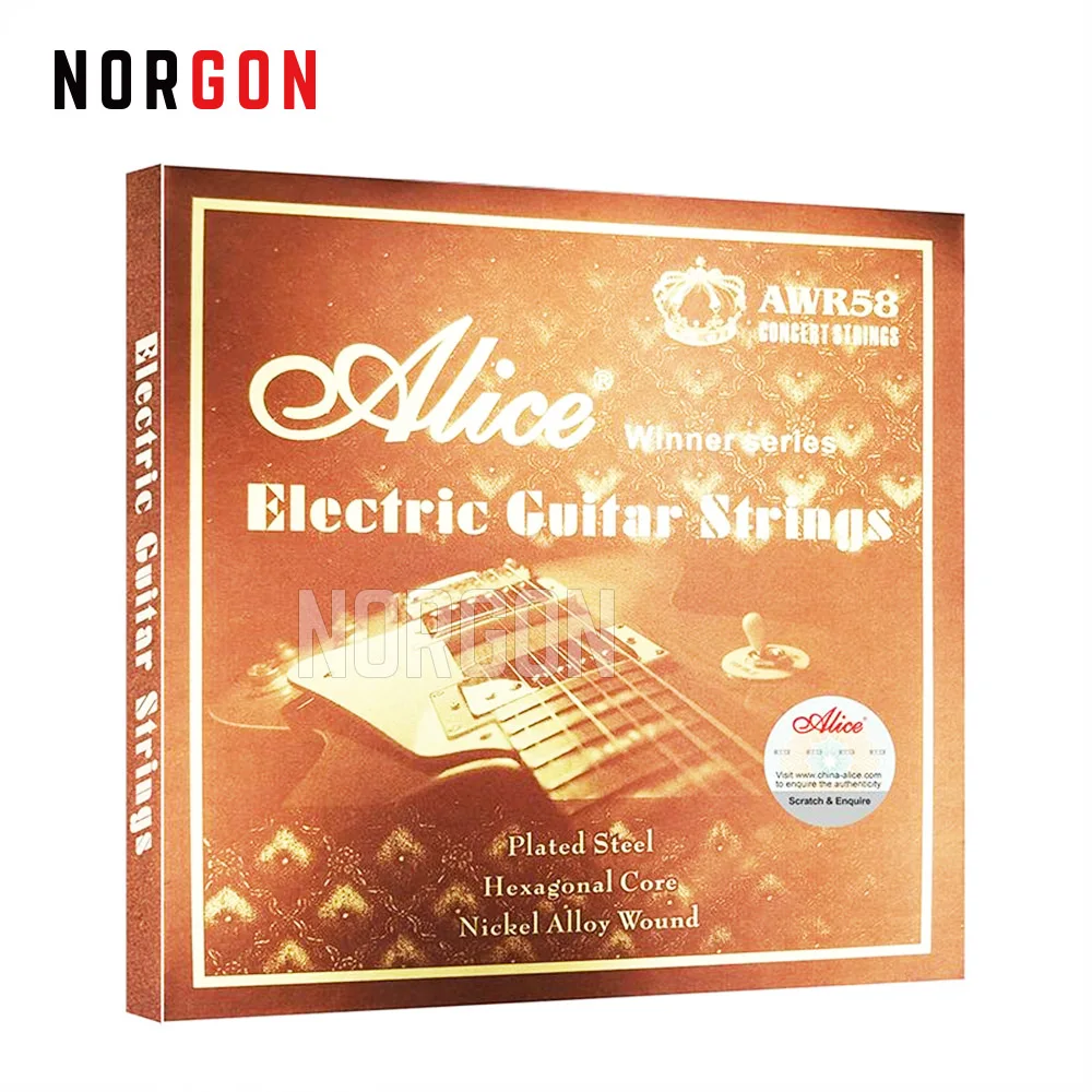 

Alice Premium Electric Guitar Strings 010-046 009-042 Anti-Rust Coating Steel Strings for 22-24 Frets Electric Guitars AWR58-SL
