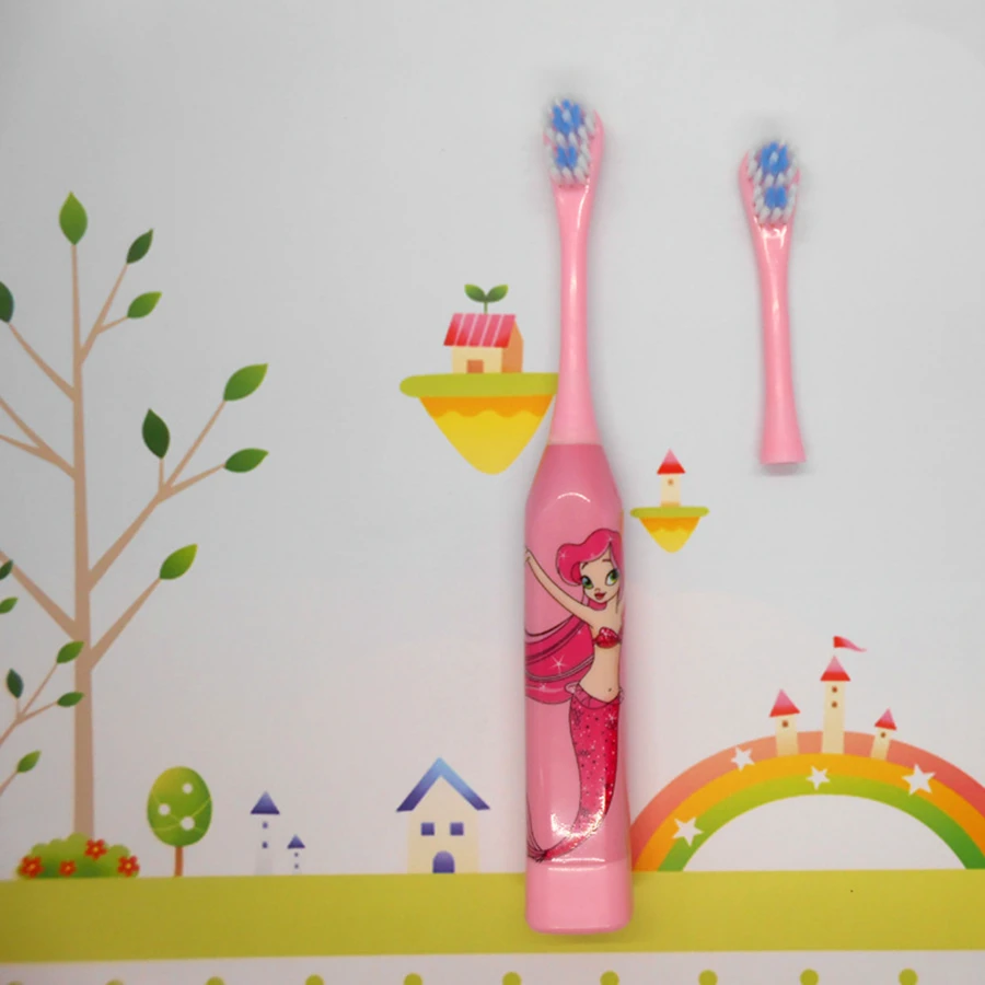 Детская электрическая зубная щетка Прорезыватель для обучения батареи зубная щетка es милый мультфильм для детей десен Массажная щетка уход за полостью рта