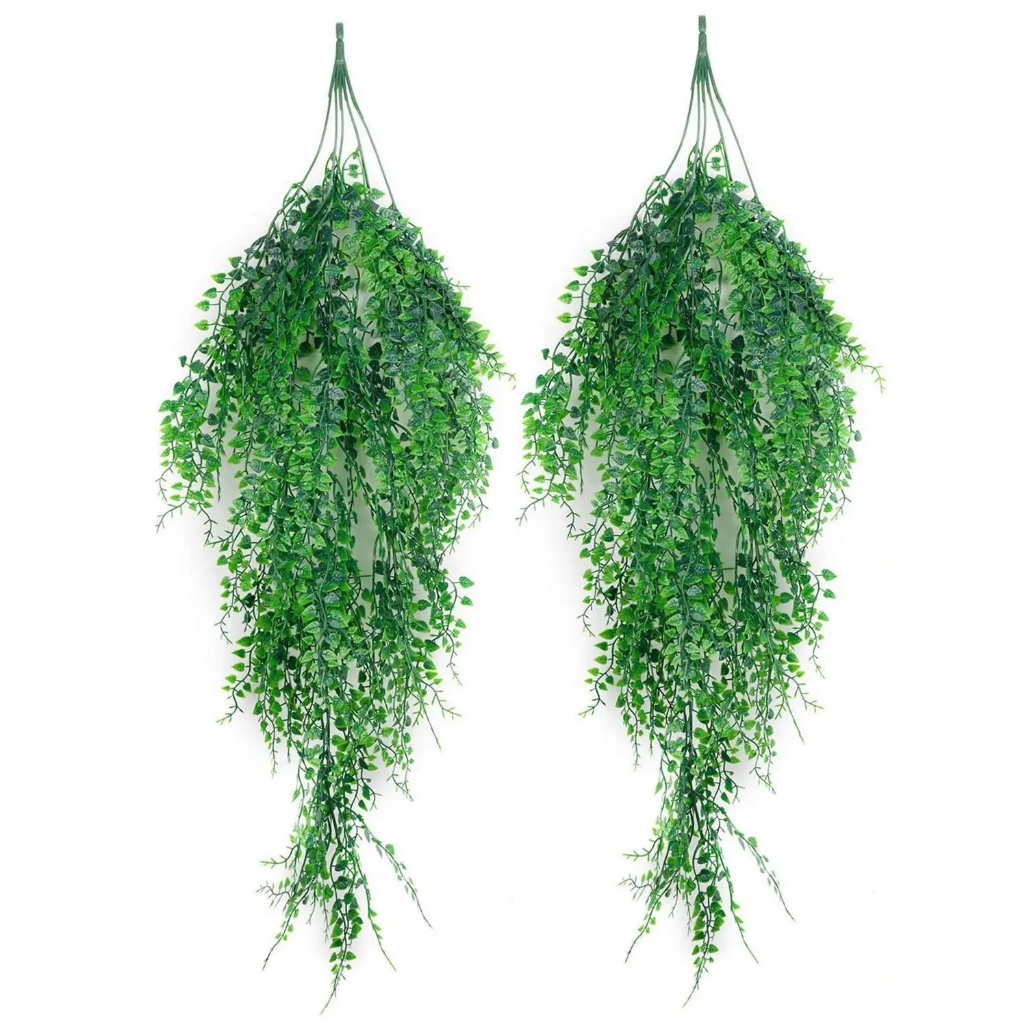 

Best Artificial Hanging Plants 2PCS Artificial Green Ivy Vine Artificial Shrubs Hanging Vine Plant for Home Garden Outdoor Wal
