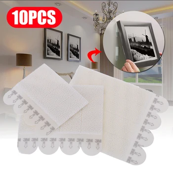 

10pcs Command Picture Fram Hanging Strip Non-mark Command Hooks Damage-free Wall Stickers