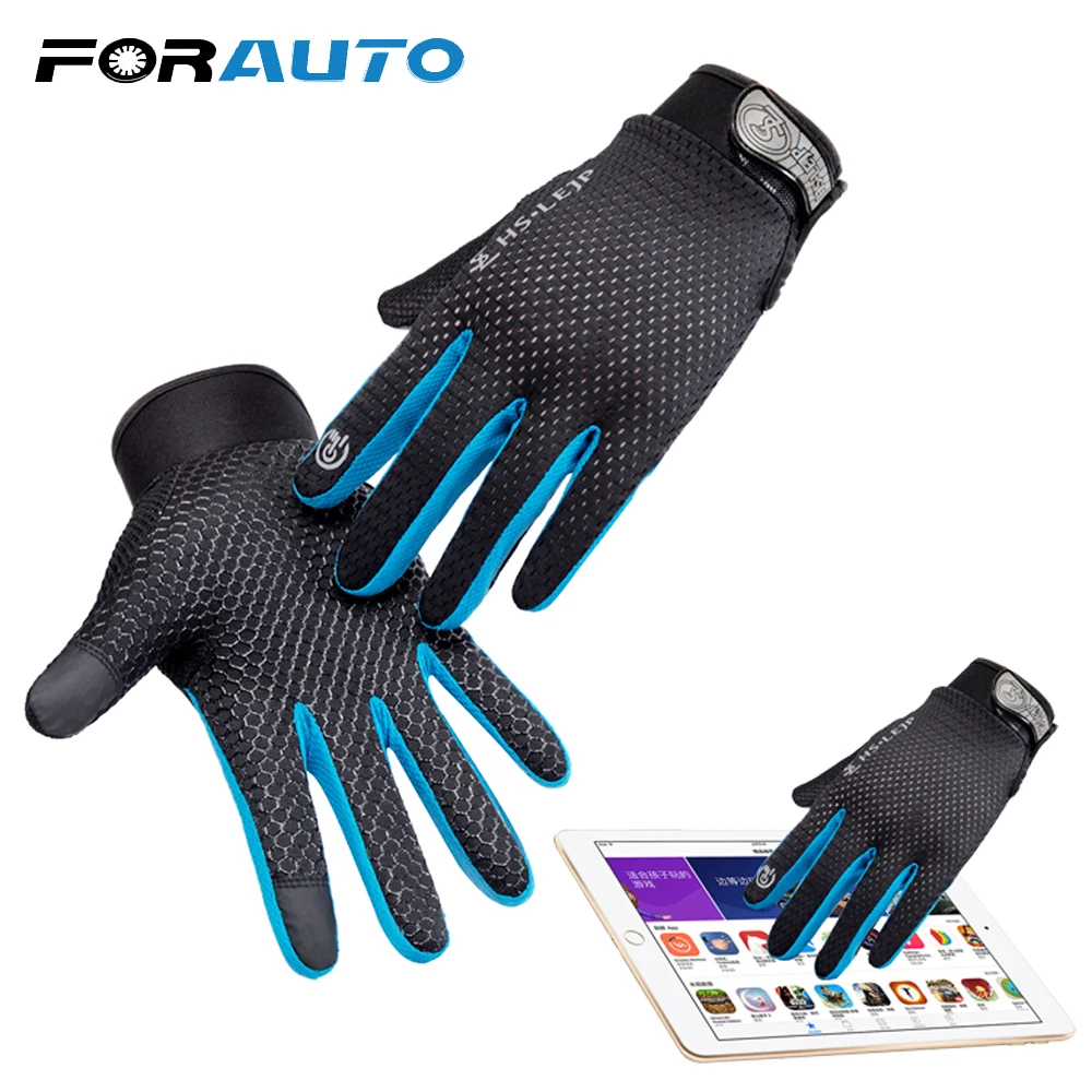 

FORAUTO Motorcycle Gloves Anti-slip Touch Screen Gloves Breathable Full Finger Protective Gear for Outdoor Sports Bike Cycling