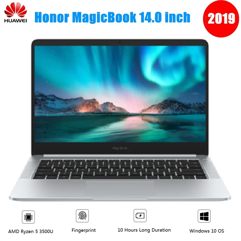 2019 huawei Honor MagicBook ноутбук 14 дюймов Windows 10 AMD Ryzen 5 3500U 8 Гб 256 ГБ/512 ГБ SSD Radeon Vega отпечатков пальцев