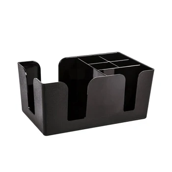 

1 pc Tissue box Straws Holder Multifunction Black Plastic Organizer Storage Rack Counter Box for Bar Home KTV Tea Shop