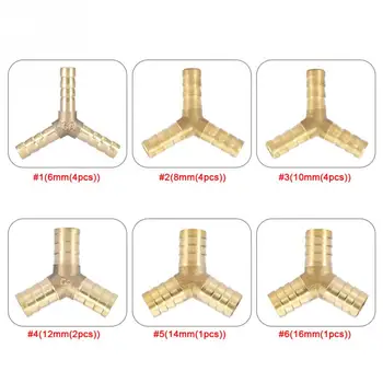

Brass Y 3-Way Hose Barbed Connector Joiner Fitting Air Water Gas OD 6/8/10/12/14/16mm