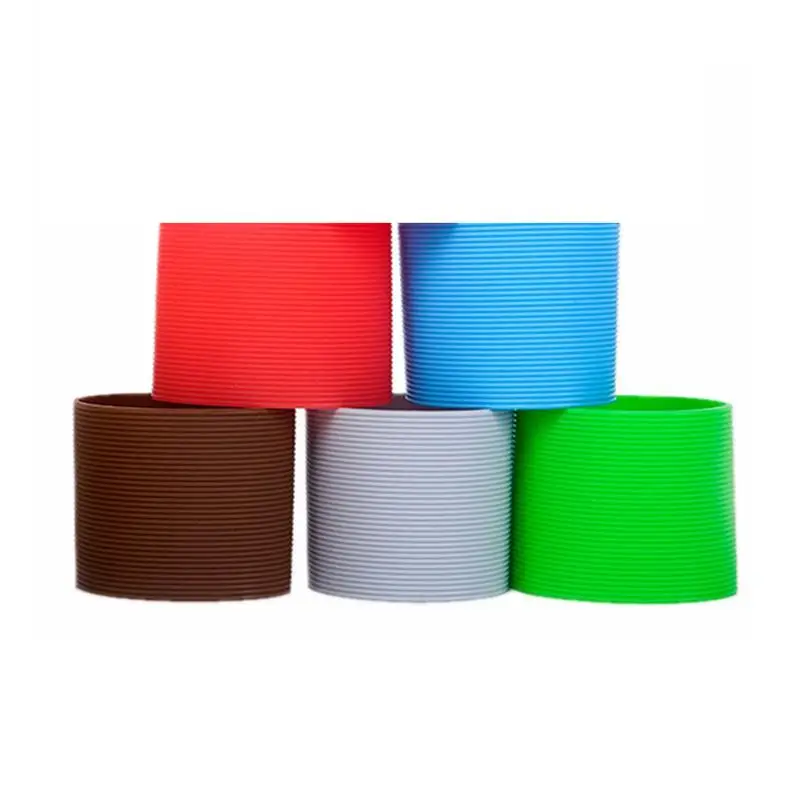 

5 Pcs Glass Protective Sleeve Anti-skid Heat Resistant Silicone Protector Sleeve Protective Cover for Glass Bottle Mug