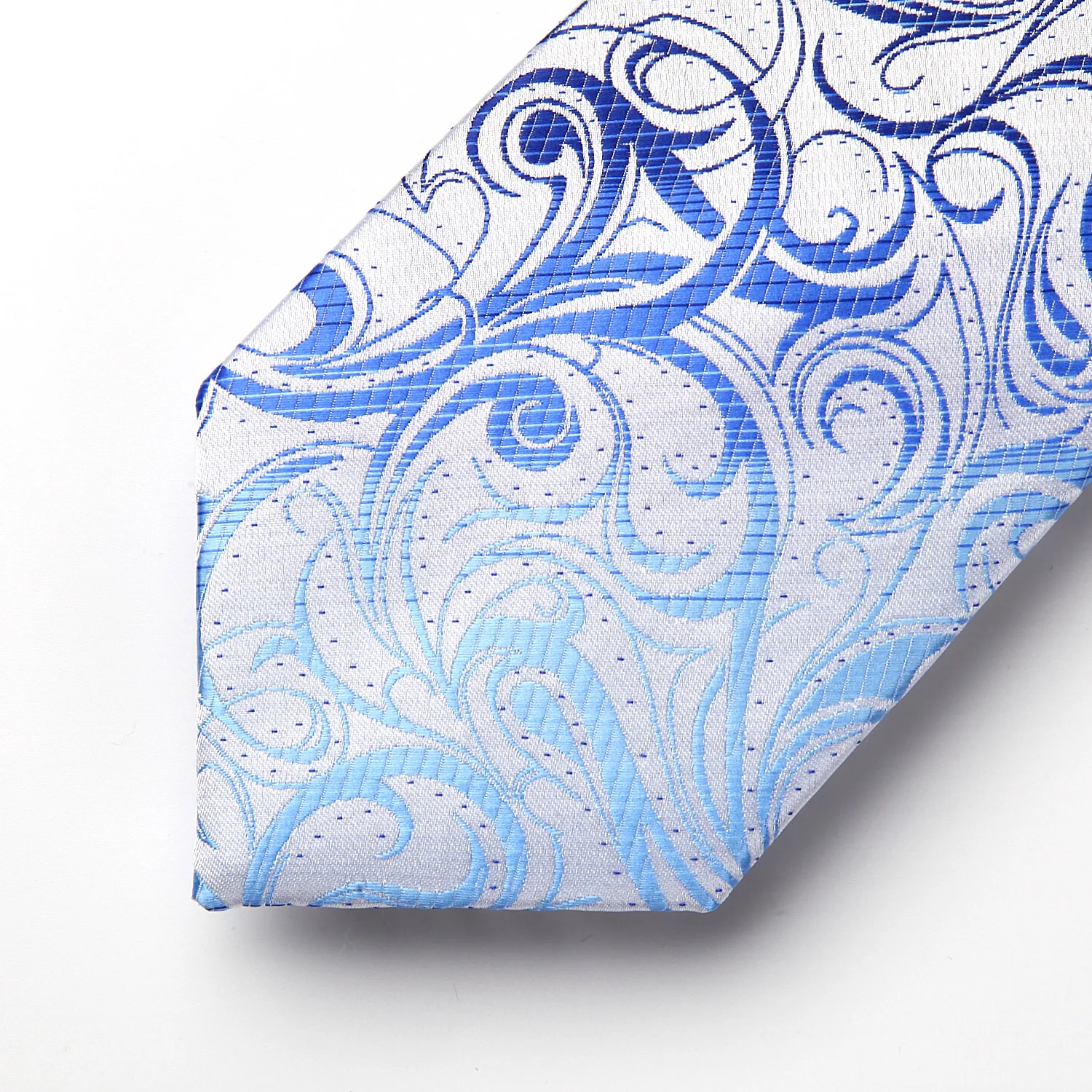  New Floral Blue Color Mens Tie Woven Silk Necktie Handkerchief Set TF817B8S Party Wedding Classic F