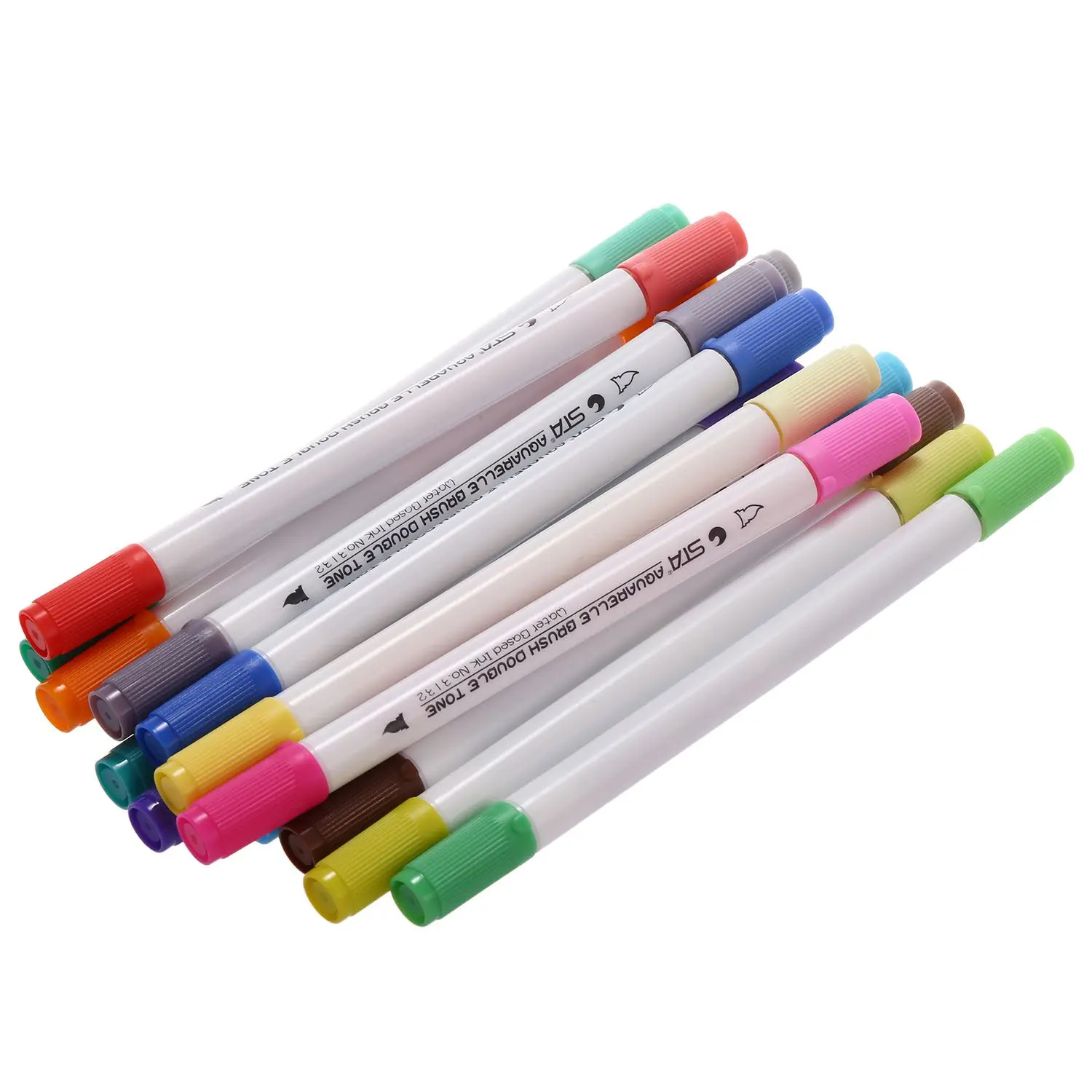

STA 3132 Watercolor Washable Dual Brush Markers 14 Piece Art Products colourful Soft Calligraphy Pens Aquarelle Markers