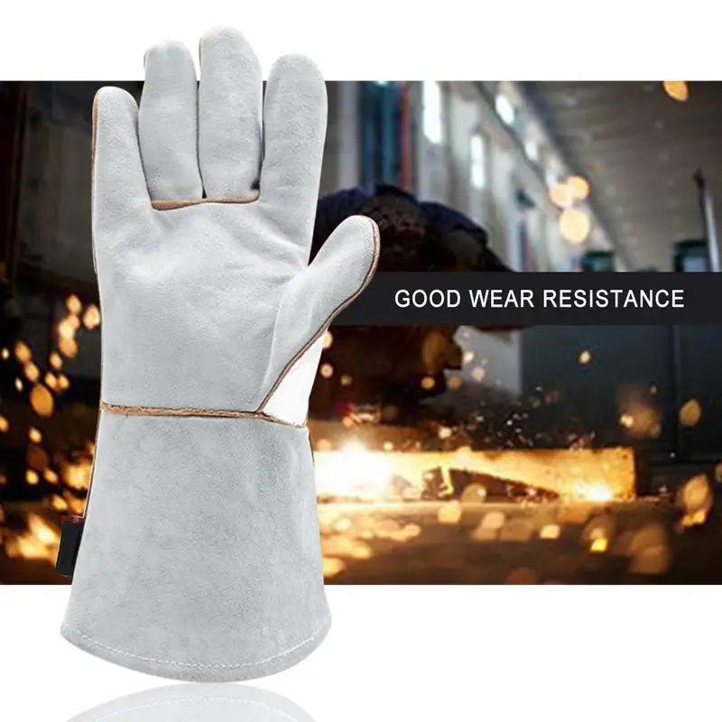 

1000 Degrees Heat Resistant Gloves Anti High Leather Gloves Extreme Heat Fire Resistant Stitching Work Mitts