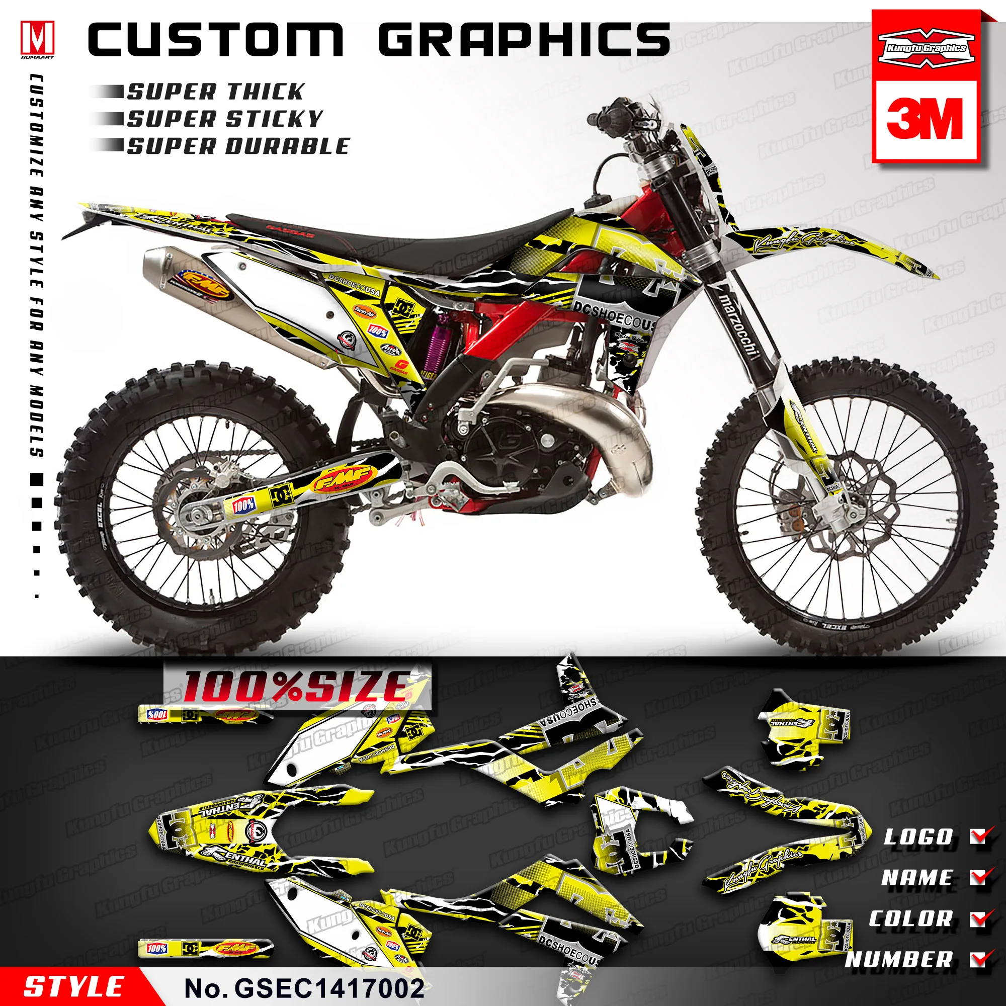 KUNGFU графические наклейки MX для газа EC 125 200 250 300 450 EC125 EC200 EC250 EC300 EC450 2014 2015 2016 2017