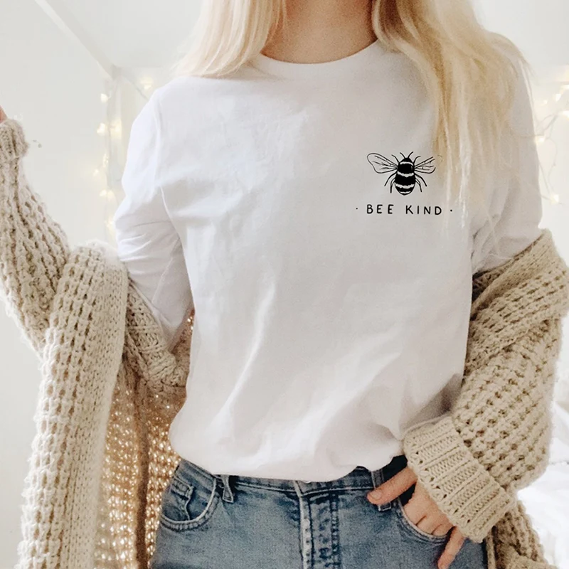 Bee Kind T Shirt Women Save Bees Summer Tshirts Funny Shirt Short Sleeve Graphic Tee Grunge Tumblr Femme Tops Drop Shipping